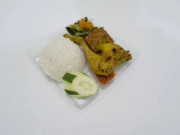 Food Indonesia Namely Nasi Urap Urap Which Contains White Rice — стокове фото