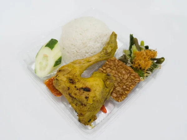 Food Indonesia Namely Nasi Urap Urap Which Contains White Rice — Foto de Stock