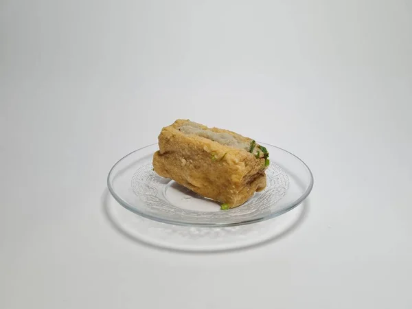Tofu Essen Mit Mehlfleischfüllung Ist Einer Der Inhaltsstoffe Von Frikadellen — Stockfoto