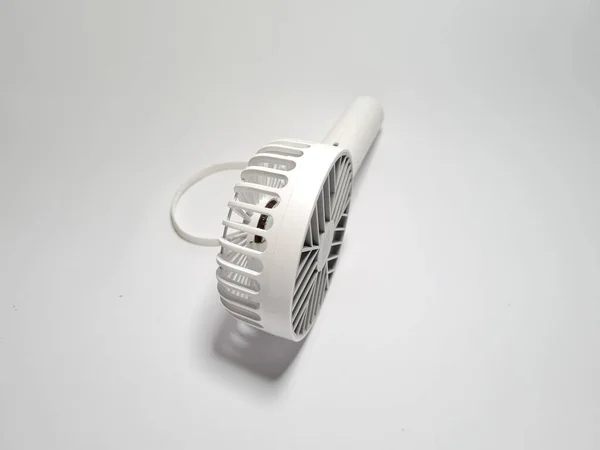 Eventail Électrique Portable Blanc Avec Couvercle Gris — Photo