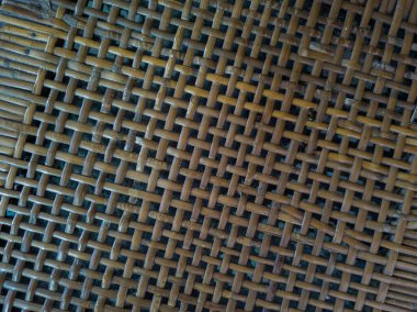 Kahverengi rattan yapılmış soyut arkaplan desenli sandalye koltuğu