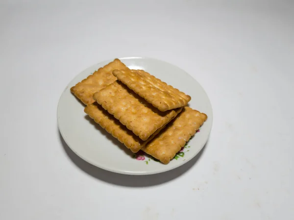Trockenbrot Aus Weizen Und Anderen Zutaten Wird Cracker Keks Genannt — Stockfoto