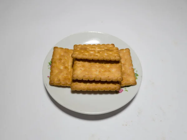 Droge Brood Gemaakt Van Tarwe Andere Ingrediënten Heet Cracker Biscuit — Stockfoto