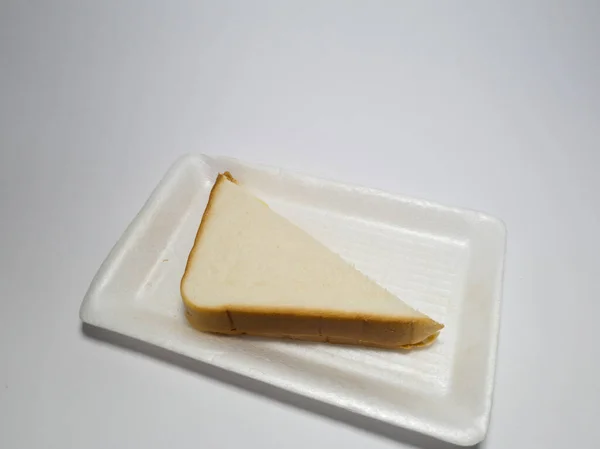 Foto Pão Branco Com Geléia Abacaxi Recipiente Branco — Fotografia de Stock