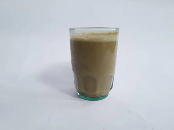 Cafea Amestec Lapte Caramel Presărat Ciocolată — Fotografie, imagine de stoc