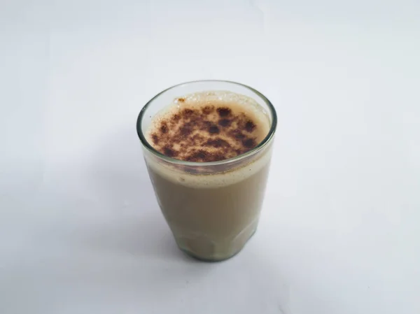 Кава Сумішшю Карамельного Молока Посипаного Шоколадом — стокове фото