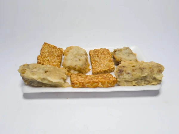 Tempeh Frito Feito Soja Outros Ingredientes — Fotografia de Stock