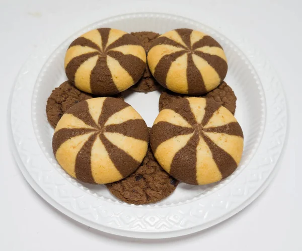 초콜릿 쿠키흰 — 스톡 사진