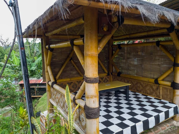 Brown Gazebo Photo Background School Yard — Stock Photo, Image