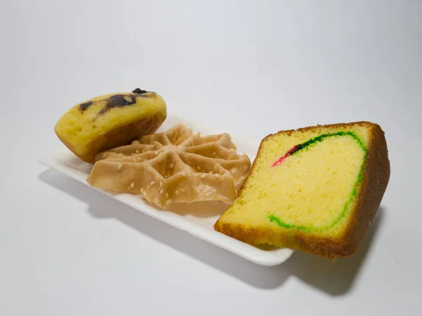 Gli Snack Del Mercato Sono Pan Spagna Torta Lamtari Torta — Foto Stock
