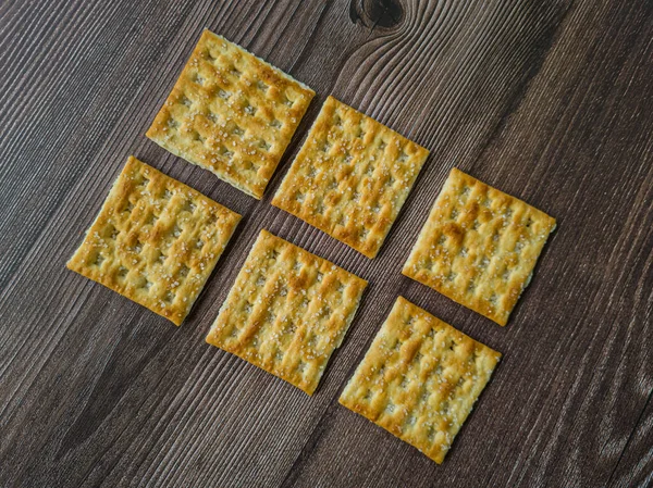 Savory Cracker Biscuits Sprinkled Sugar — Stok fotoğraf