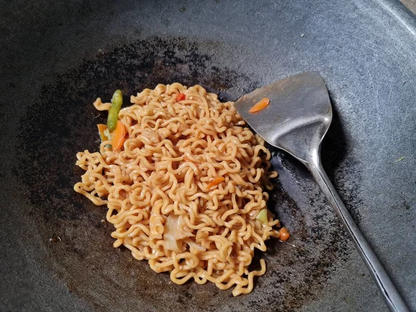 Javanese Fried Noodles Soy Sauce Other Ingredients — Foto de Stock