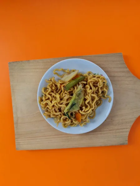 Javanese Fried Noodles Soy Sauce Other Ingredients — Stockfoto