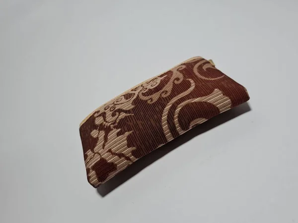 Women Wallet Made Patterned Brown Fabric — Stock fotografie