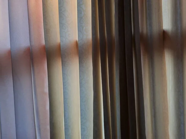 Абстрактний Фон Текстуровані Коричневі Віконні Штори Піддаються Впливу Сонячного Світла — стокове фото