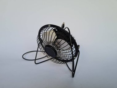 Portable fan in black on white background