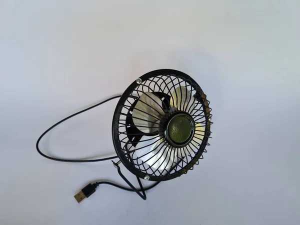 Portable Fan Black White Background — стоковое фото