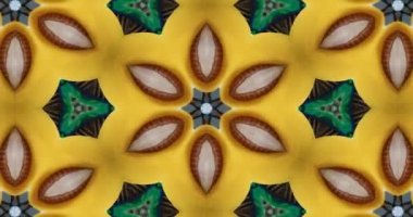 Güzel doku kaleydoskopik tasarım, soyut kaleydoskop arkaplan, eşsiz kaleydoskop animasyonu.