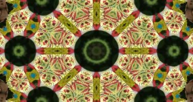 Güzel doku kaleydoskopik tasarım, soyut kaleydoskop arkaplan, eşsiz kaleydoskop animasyonu.