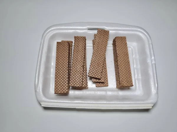 Crunchy Snacks Made Flour Other Ingredients Chocolate Wafers — Stock fotografie