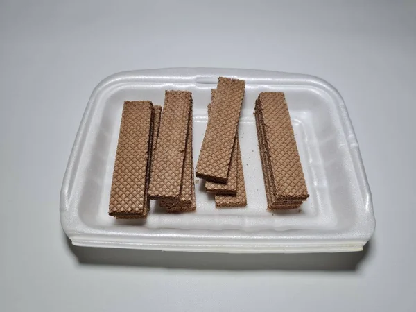 Crunchy Snacks Made Flour Other Ingredients Chocolate Wafers — Stock fotografie