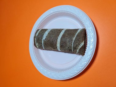 A typical Indonesian snack made from flour and other ingredients called omelet rolls sweet