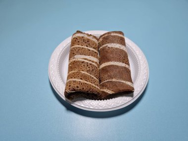 A typical Indonesian snack made from flour and other ingredients called omelet rolls sweet
