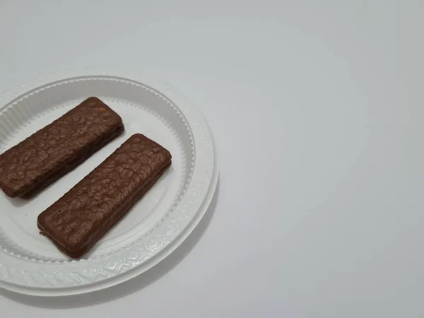 Snacks Made Flour Other Ingredients Namely Chocolate Flavored Biscuits — Stok Foto