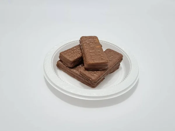 Snacks Made Flour Other Ingredients Namely Chocolate Flavored Biscuits — 스톡 사진