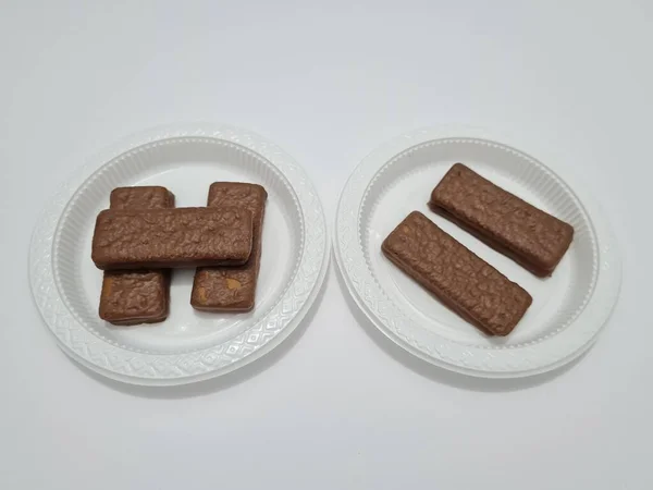 Snacks Made Flour Other Ingredients Namely Chocolate Flavored Biscuits — Stock fotografie