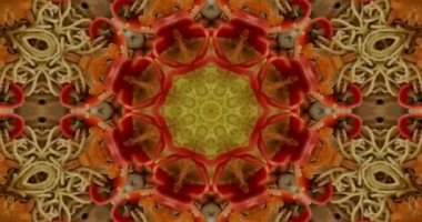 Güzel doku kaleydoskopik tasarım, soyut kaleydoskop arkaplan, eşsiz kaleydoskop animasyonu.