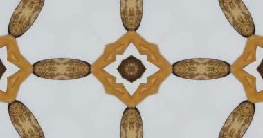 Güzel doku kaleydoskopik tasarım, soyut kaleydoskop arkaplan, eşsiz kaleydoskop animasyonu.