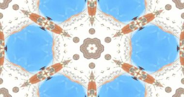 Güzel doku kaleydoskopik tasarım, soyut kaleydoskop arkaplan, eşsiz kaleydoskop animasyonu.