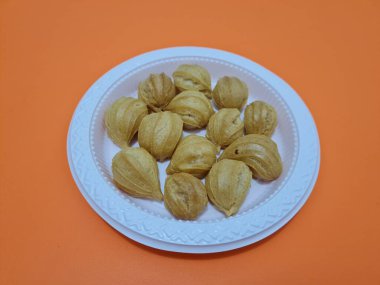 Typical Indonesian snack round crackers made from flour and other ingredients