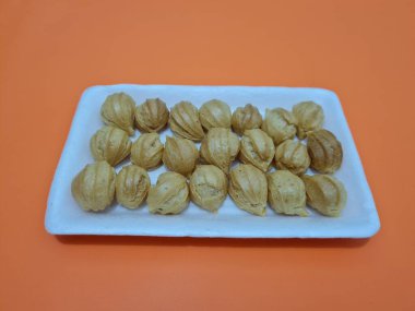 Typical Indonesian snack round crackers made from flour and other ingredients