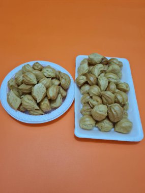 Typical Indonesian snack round crackers made from flour and other ingredients