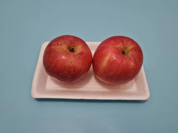 Sweet Red Fresh Apples Can Contain Vitamins Minerals Good Our — 图库照片