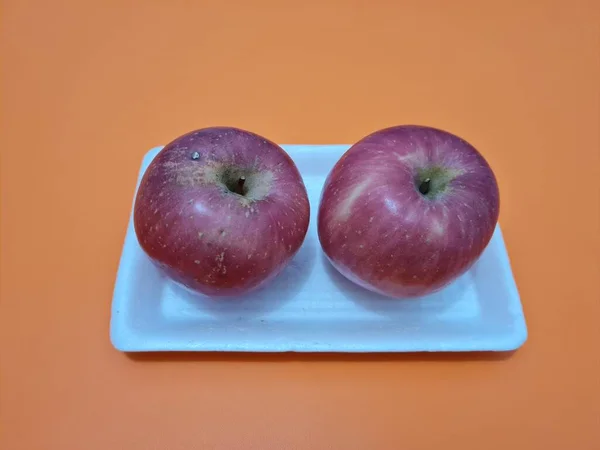 Sweet Red Fresh Apples Can Contain Vitamins Minerals Good Our — ストック写真