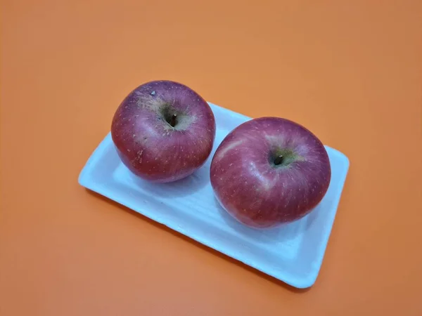 Sweet Red Fresh Apples Can Contain Vitamins Minerals Good Our — 스톡 사진