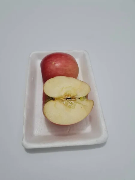 Sweet Red Fresh Apples Can Contain Vitamins Minerals Good Our — 스톡 사진