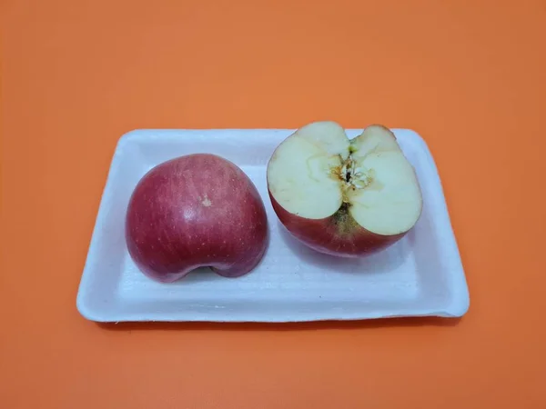 Sweet Red Fresh Apples Can Contain Vitamins Minerals Good Our — 图库照片
