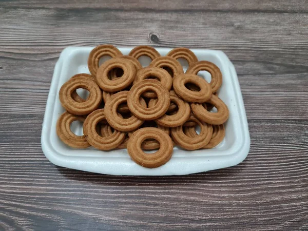 Закуски Борошна Інших Інгредієнтів Шоколадним Смаком Називаються Печивом — стокове фото