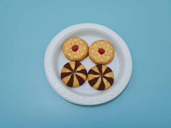 Snacks Aus Mehl Und Anderen Zutaten Nämlich Schokoladenkekse Und Mit — Stockfoto