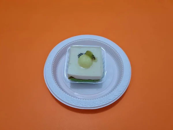 Liszt Egyéb Összetevőkből Nevezetesen Fehér Gyümölcspudingból Készült Torta — Stock Fotó