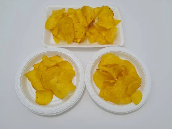 Gebratene Snacks Aus Maniok Und Gewürzen Sogenannte Maniok Chips — Stockfoto