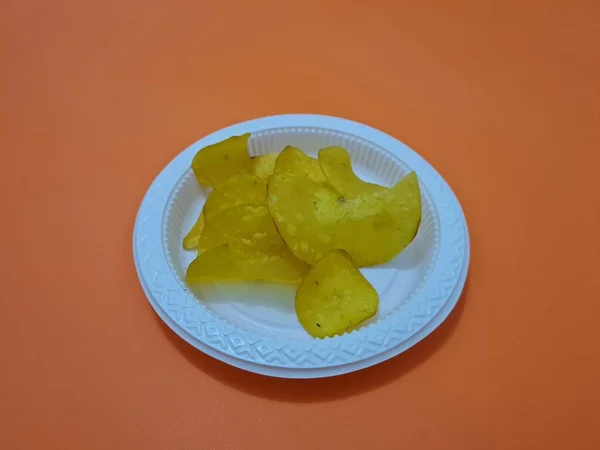 Gebratene Snacks Aus Maniok Und Gewürzen Sogenannte Maniok Chips — Stockfoto