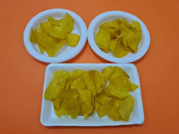 Stekt Snacks Kassava Och Kryddor Kallade Cassava Chips — Stockfoto