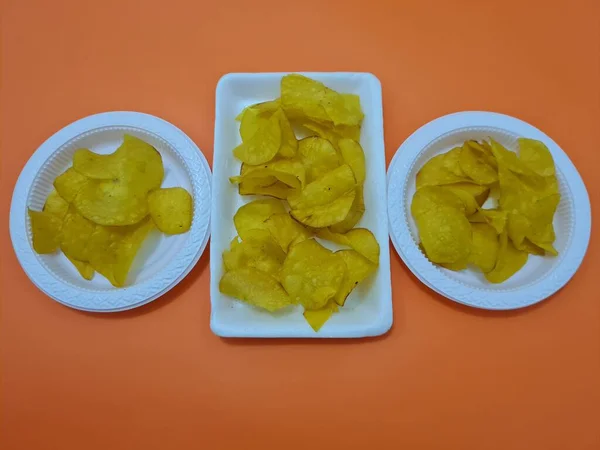 Kasszavából Fűszerekből Készült Sült Snack Úgynevezett Kasszava Chips — Stock Fotó