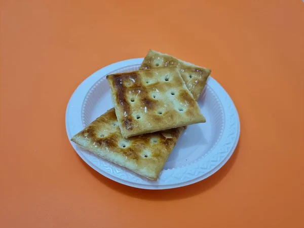 Galletas Dulces Gabin Hechas Harina Otros Ingredientes Forma Rectangular — Foto de Stock