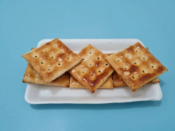 Sweet Gabin Biscuits Made Flour Other Ingredients Rectangular Shape — Stock Photo, Image